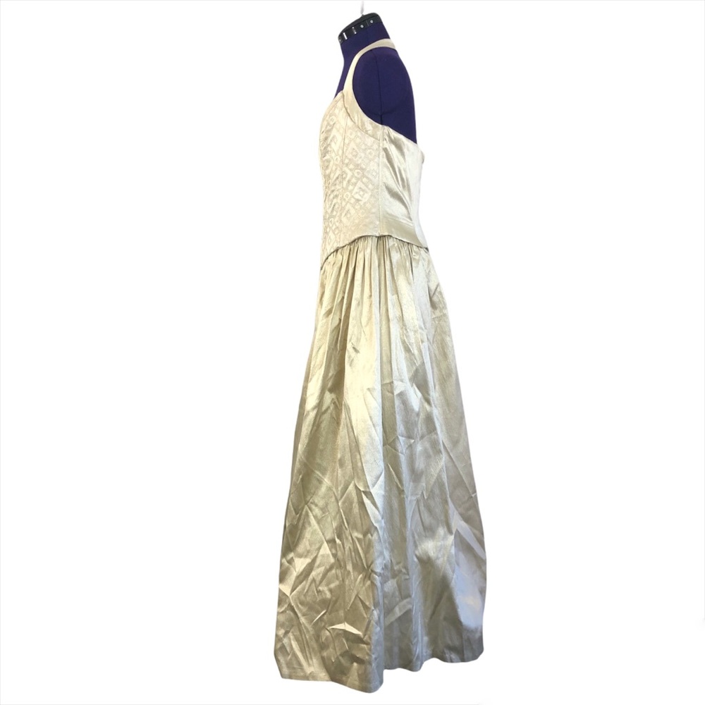 Gunne Sax Jessica McClintock Light Gold Sparkle Princess Renaissance Maxi Dress - Picture 3 of 17